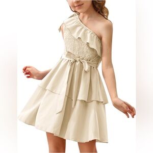DANA BELLE TAN One-Shoulder Dress GIRLS SIZE 8